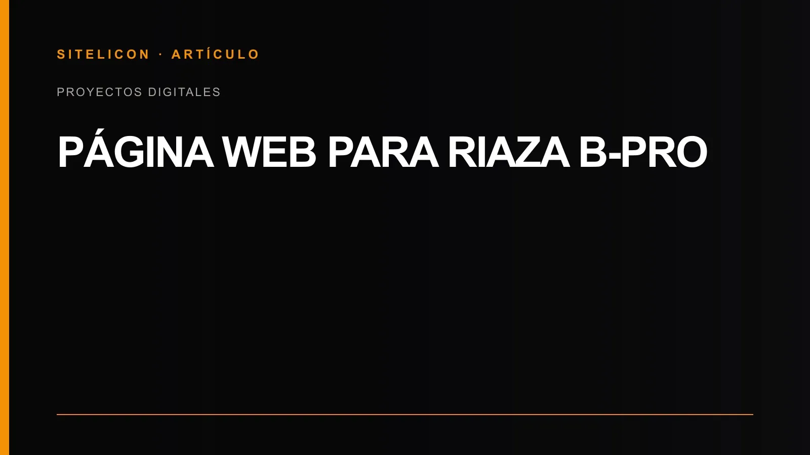 Portada del proyecto web responsive de Riaza B-Pro